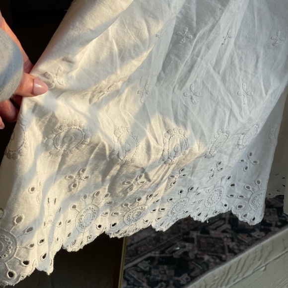 Anthropologie Maeve Large Sleeveless Eyelet Romper White 100% Cotton Shell - Picture 7 of 12